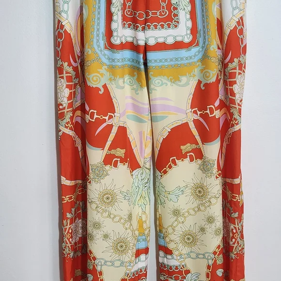 Miss Avenue Boho Print Wide Leg Flowy Pants Size Medium - Picture 3 of 10